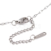 Woven Net/Web with Feather 304 Stainless Steel Pendant Necklaces for Women NJEW-G087-08P-4