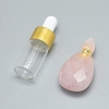 Faceted Natural Rose Quartz Openable Perfume Bottle Pendants G-E556-07D-1