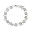 Non-Tarnish 201 Stainless Steel Flat Round Link Chain Bracelets for Women Men BJEW-I316-08B-P-1