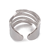 304 Stainless Steel Hollow Out Open Cuff Rings for Women RJEW-G285-20P-3