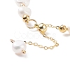 Gemstone & Pearl Beaded Bracelet with Cubic Zirconia Heart Charm BJEW-JB08167-7