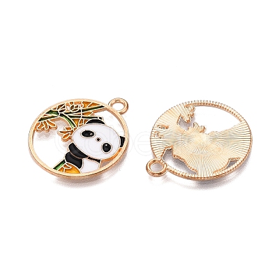 Panda Theme Alloy Enamel Pendants ENAM-T020-34B-1