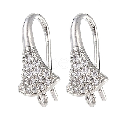 Brass Micro Pave Cubic Zirconia Earring Hooks KK-U008-16P-1