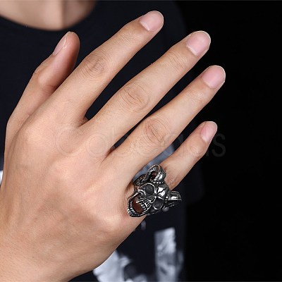 Men's Stainless Steel Finger Rings RJEW-BB29863-8-1