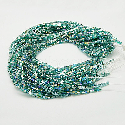 Electroplate Glass Beads Strands X-EGLA-D018-4x4mm-53-1