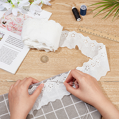 MAYJOYDIY US 7.5 Yrads Flat Cotton Embroidery Ribbon OCOR-MA0001-02-1