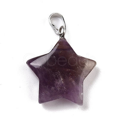 Natural Amethyst Pendants X-G-I319-01P-09-1