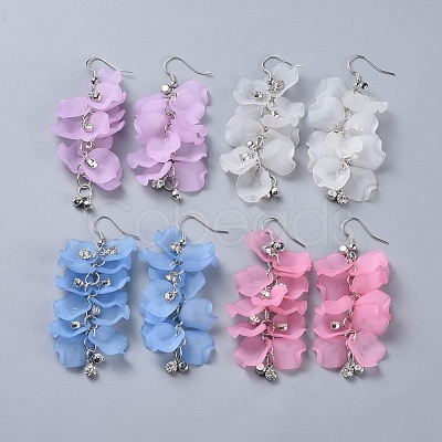 Petal Transparent Acrylic Dangle Earrings EJEW-JE03270-1