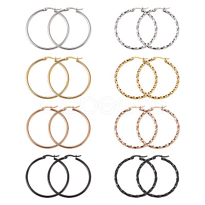 Titanium Steel Hoop Earrings STAS-TA0001-23C-1