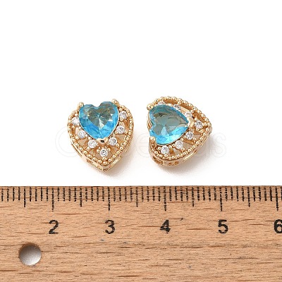 Rack Plating Brass Micro Pave Cubic Zirconia Beads KK-S399-08G-C-1