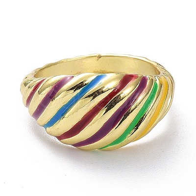 Alloy Enamel Finger Rings RJEW-Z008-30LG-1