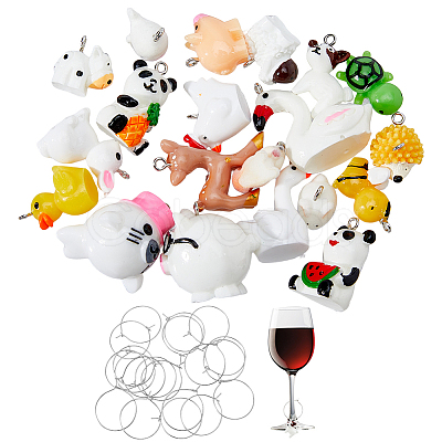 SUPERFINDINGS DIY Animal Wine Glass Charm Making Kit DIY-FH0005-40-1