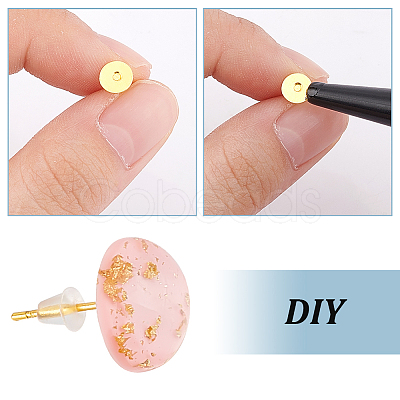 Unicraftale 300Pcs 3 Colors Stud Earring Findings UNKW-UN0056-67-1