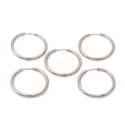 Tarnish Resistant 201 Stainless Steel Huggie Hoop Earrings EJEW-L250-01M-P-1