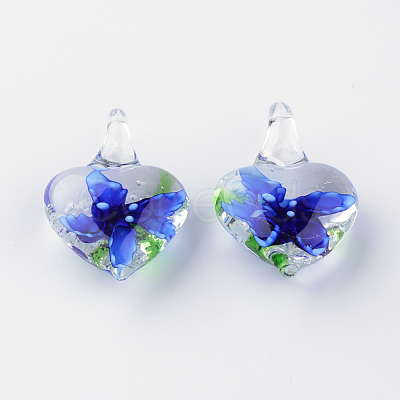 Handmade Luminous Lampwork Pendants LAMP-R136-03A-1