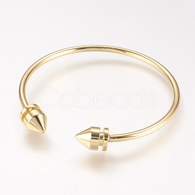 Brass Cuff Bangle X-BJEW-P168-B34-1