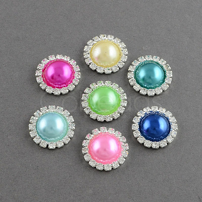 Garment Accessories Half Round ABS Plastic Imitation Pearl Cabochons RB-S020-02-M1-1