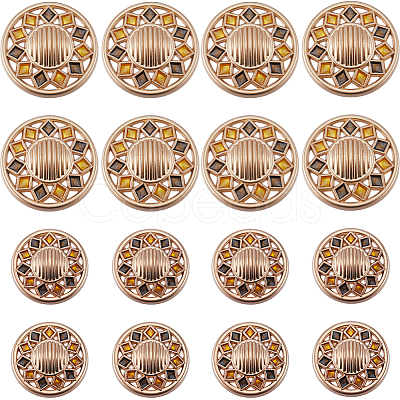 Gorgecraft 16Pcs 2 Style Alloy Enamel Shank Buttons BUTT-GF0003-50-1