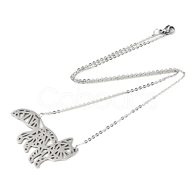 Non-Tarnish 201 Stainless Steel Pendant Necklaces NJEW-T009-JN080-1-40-1