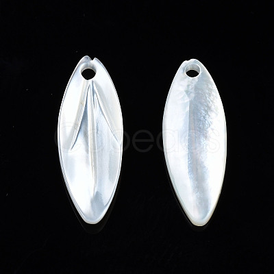 Natural White Shell Pendants SSHEL-S258-102-1