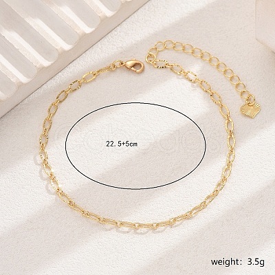 Chic Brass Cable Chain Anklets for Women WR7462-1