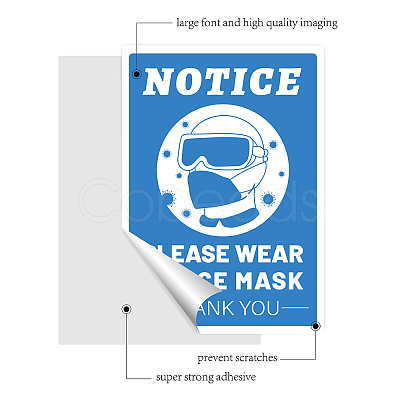 Waterproof PVC Warning Sign Stickers DIY-WH0237-003-1