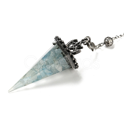 Natural Aquamarine Chip & Resin Dowsing Pendulum Big Pendants G-H293-02P-10-1