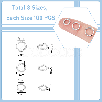 Unicraftale 304 Stainless Steel Jump Rings STAS-UN0006-01P-1