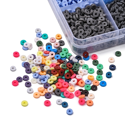 8400Pcs 24 Colors Handmade Polymer Clay Beads CLAY-YW0001-11B-4mm-1