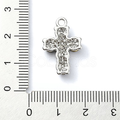 Rack Plating Alloy with Black Rhinestone Pendants FIND-Z051-04P-03-1