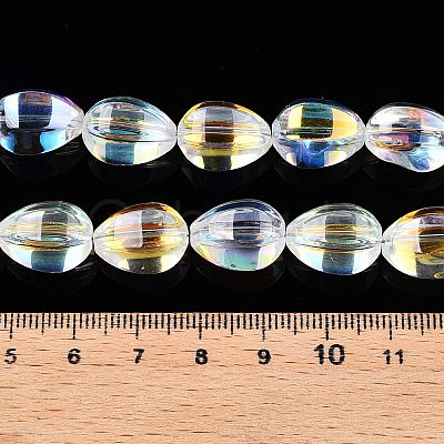 Electroplate Glass Beads Strands EGLA-T028-01B-1