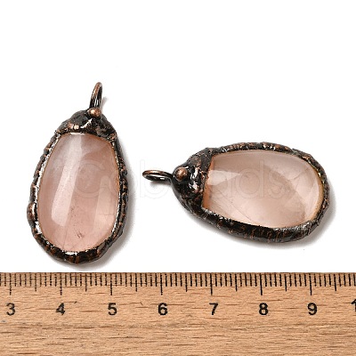 Natural Rose Quartz Pendants G-K381-05R-05-1