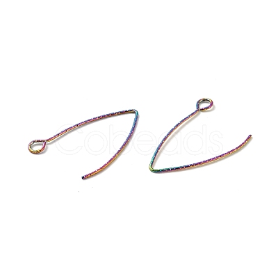 Rainbow Color Ion Plating(IP) 316 Stainless Steel Earrings Finding STAS-B025-01M-1