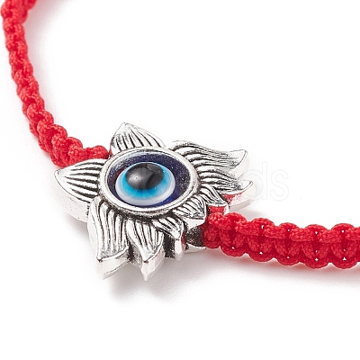 Resin Evil Eye & Alloy Braided Bead Bracelet BJEW-JB08494-06-1