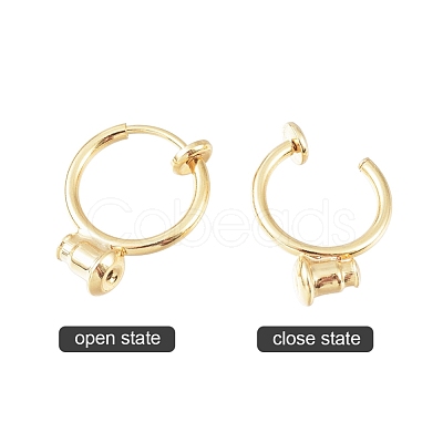 Brass Clip-on Earring Components X-KK-T038-243G-1