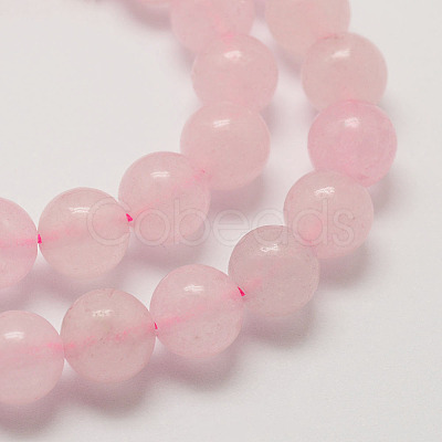 Natural Rose Quartz Bead Strands G-G735-46-10mm-1