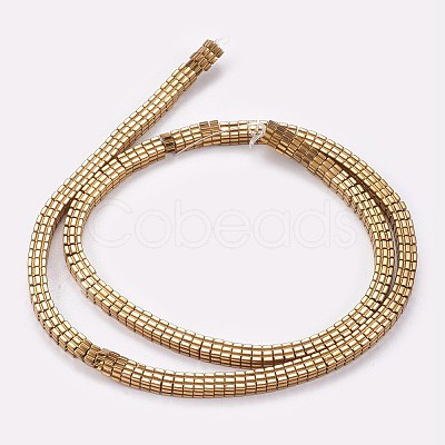 Electroplated Non-magnetic Synthetic Hematite Beads Strands G-P367-D03-1