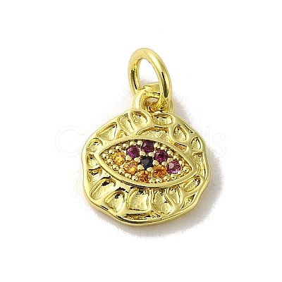 Brass Micro Pave Cubic Zirconia Charms KK-M283-19C-02-1