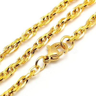 Fashionable 304 Stainless Steel Rope Chain Necklace Making STAS-A028-N039G-L-1