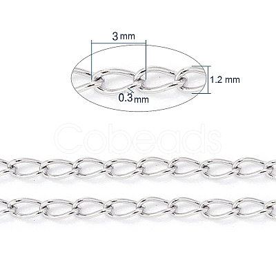 Tarnish Resistant 304 Stainless Steel Curb Chains/Twisted Chains CHS-L024-012P-1