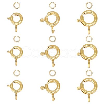 GOMAKERER 925 Sterling Silver Spring Ring Clasps with Open Jump Rings STER-GO0001-04G-1