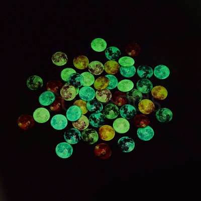 50Pcs Luminous Glass Cabochons sgGLAA-SZ0001-15A-1