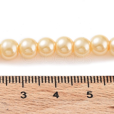 Baking Painted Pearlized Glass Pearl Round Bead Strands HY-Q003-6mm-61-1