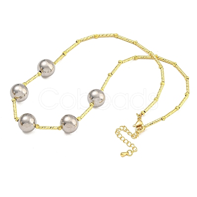 Rack Plating Brass Bib Necklaces for Women NJEW-C059-09G-03-1