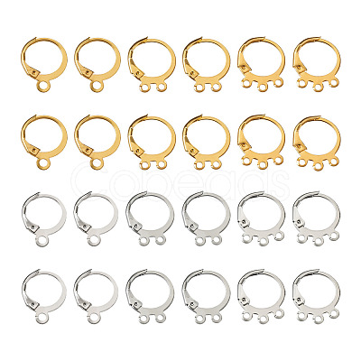 PandaHall Jewelry 180Pcs 6 Style Brass Leverback Earring Findings KK-PJ0001-19-1