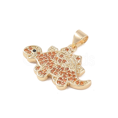 Brass Micro Pave Cubic Zirconia Pendants KK-E111-45A-G-1