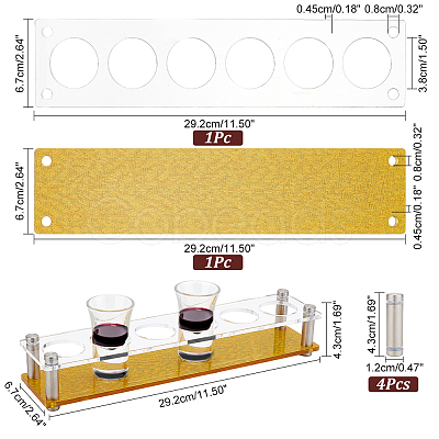 Glitter 6 Round Holes Acrylic Shot Glasses Holders AJEW-WH0348-73A-1