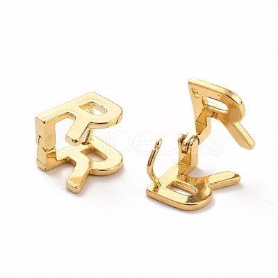 Initial Hoop Earrings for Women EJEW-P194-01G-R-1