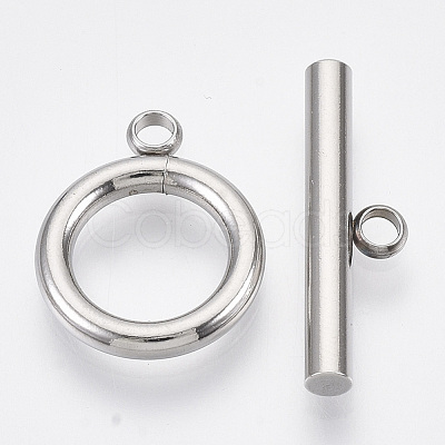 Non-Tarnish 304 Stainless Steel Toggle Clasps STAS-N087-08-1