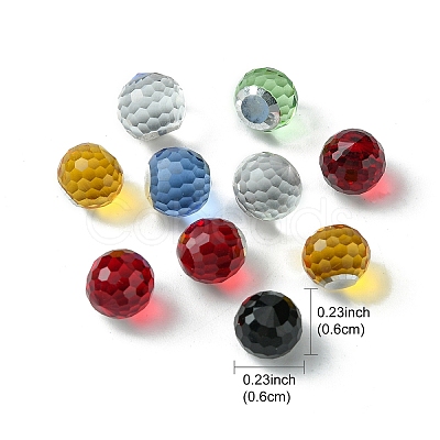 Faceted Round Glass Cabochons GGLA-YW001-13A-1